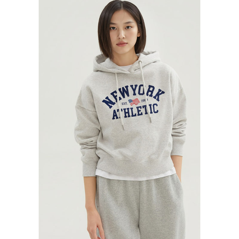 SPAO - NEWYORK Crop Hooded Pullover