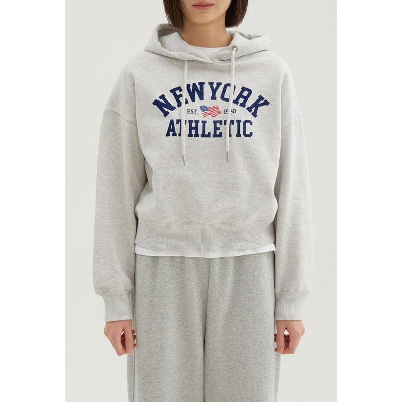 SPAO - NEWYORK Crop Hooded Pullover