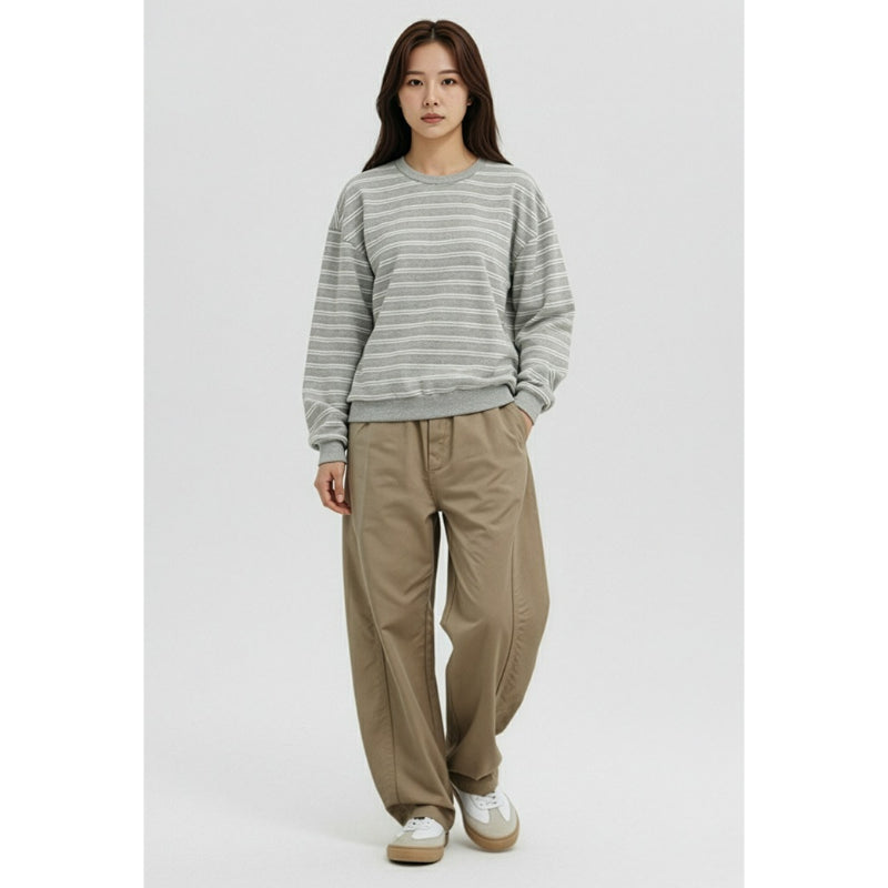 SPAO - Women's Striped Man-to-Man