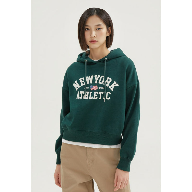 SPAO - NEWYORK Crop Hooded Pullover