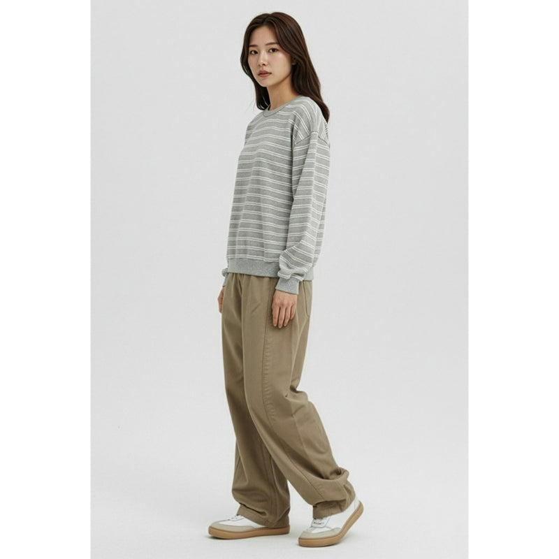 SPAO - Women's Striped Man-to-Man
