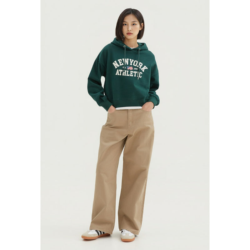 SPAO - NEWYORK Crop Hooded Pullover