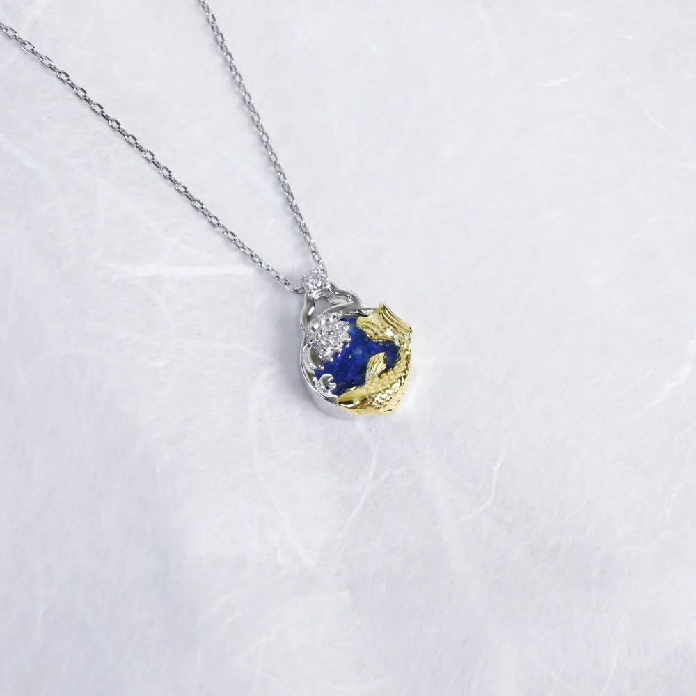 Ellie - Oriental painting of the night sky Pond Necklace (tumblbug)