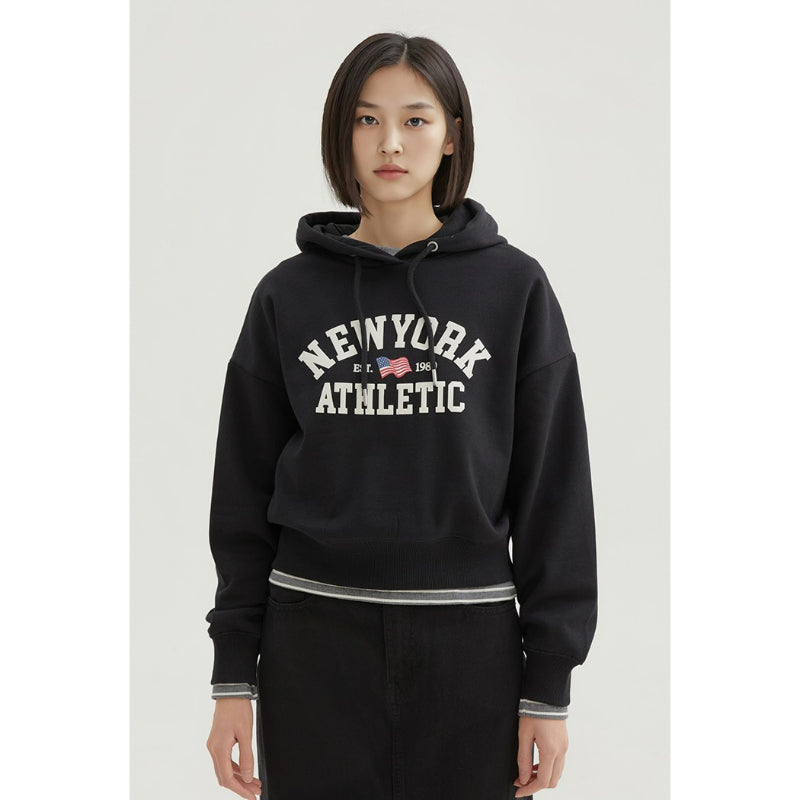 SPAO - NEWYORK Crop Hooded Pullover