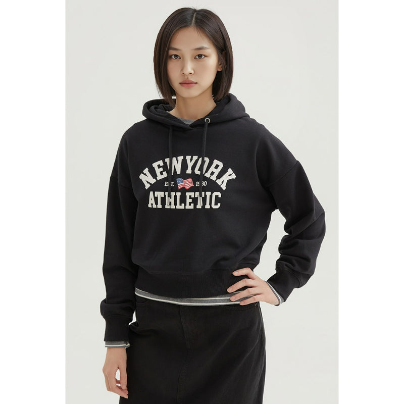 SPAO - NEWYORK Crop Hooded Pullover