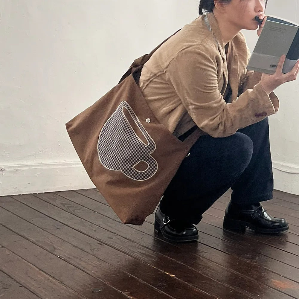 Mocha Coffee Embroidered Bag for a Cute Peddler (tumblbug)