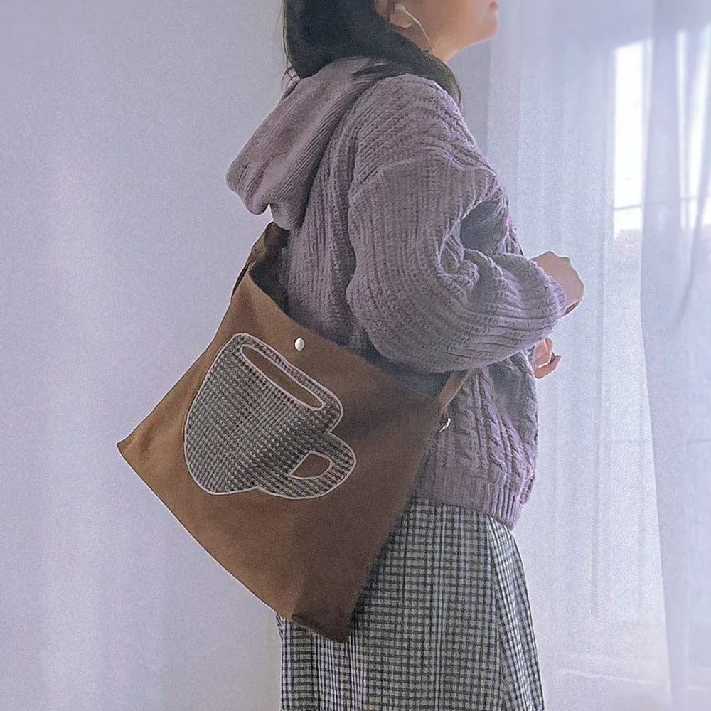 Mocha Coffee Embroidered Bag for a Cute Peddler (tumblbug)