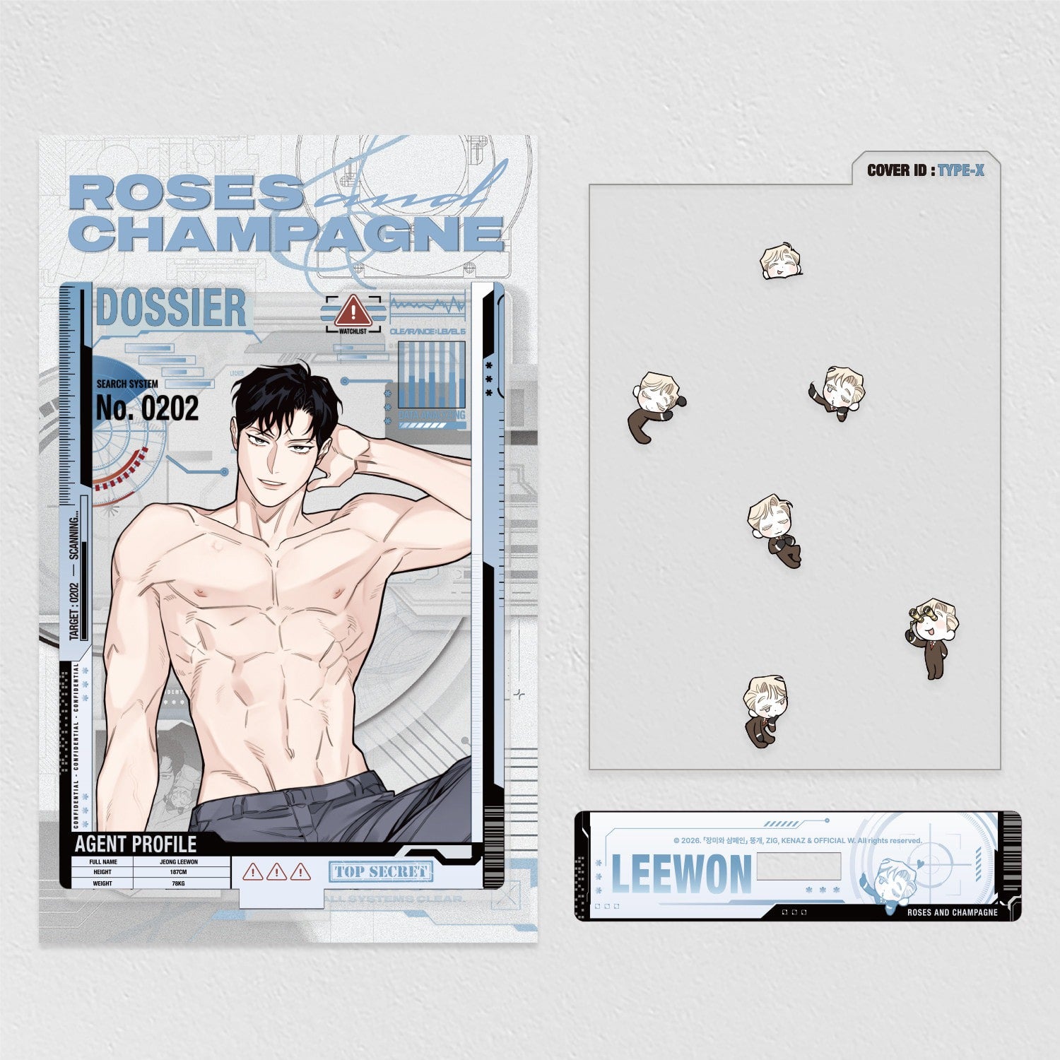 Rose and Champagne Two-Won Dress-Up Acrylic Stand
