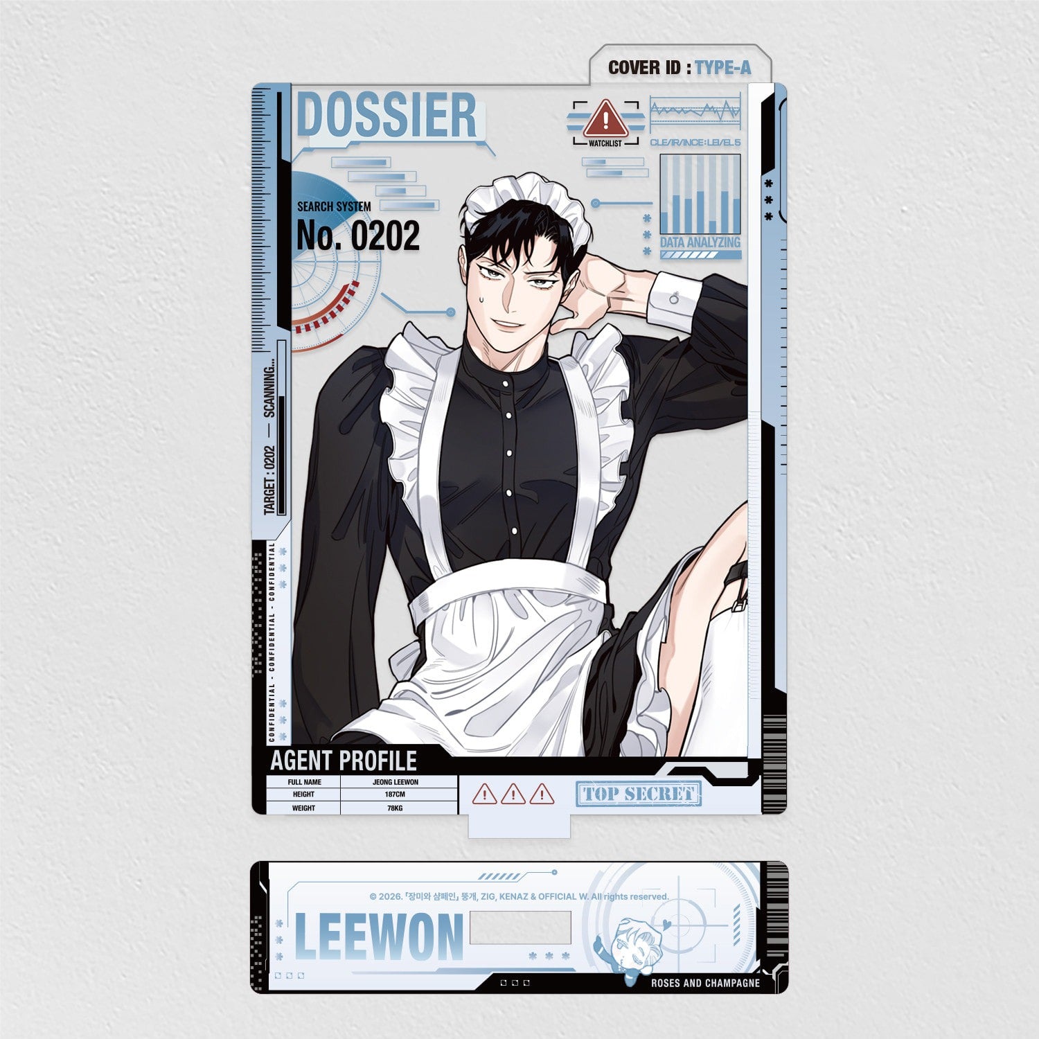Rose and Champagne Two-Won Dress-Up Acrylic Stand