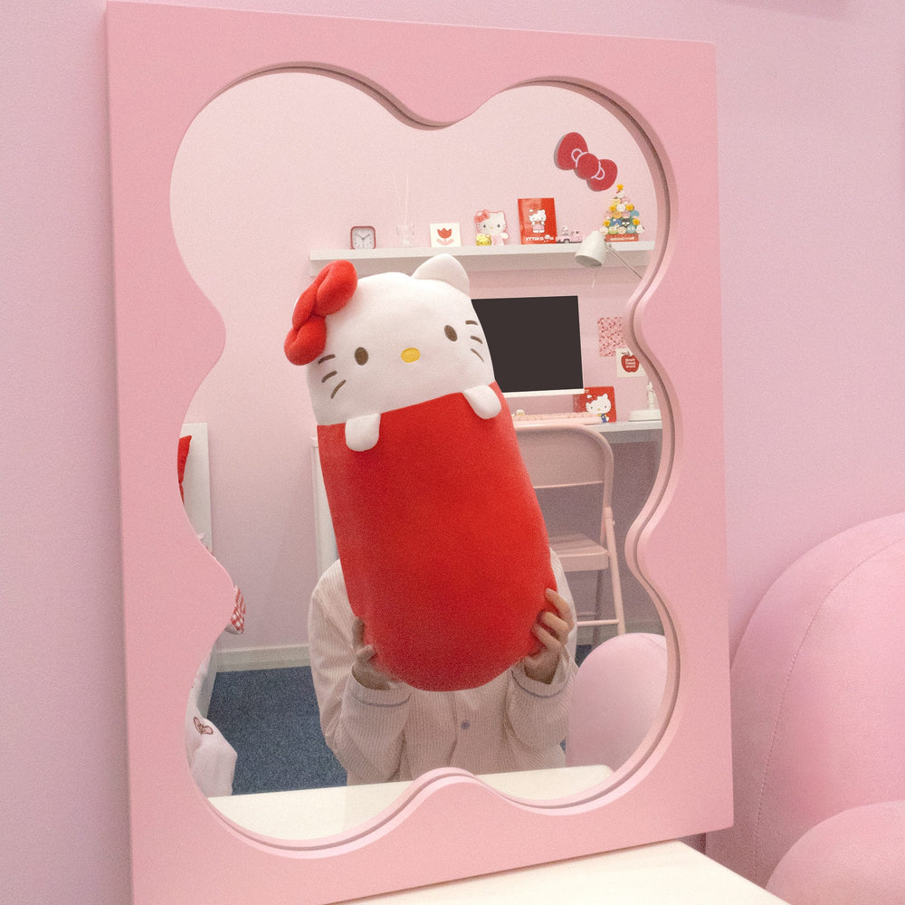 NARA HOME DECO x Hello Kitty - Red Classic Plump Body Pillow + Face Cushion + Tissue Cover Set