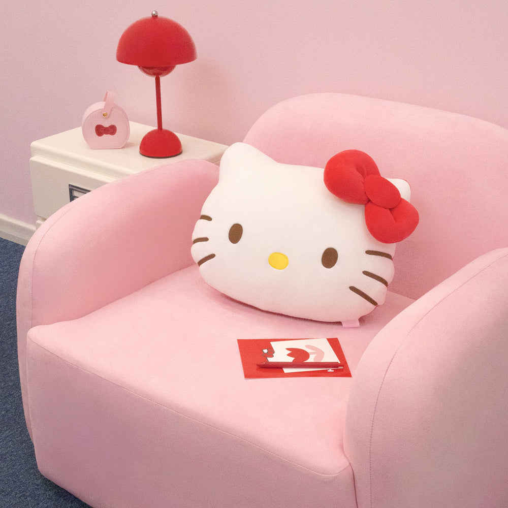 NARA HOME DECO x Hello Kitty - Red Classic Plump Body Pillow + Face Cushion + Tissue Cover Set