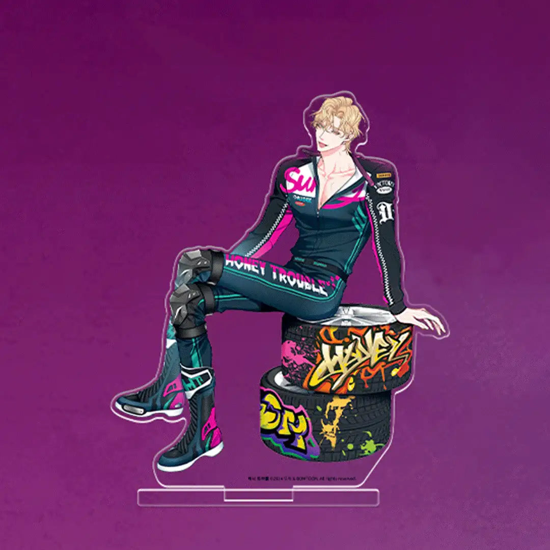 Racing To Another Pink Pop Up Store - Partner/ Racer Acrylic Stand - Lezhin - Acrylic Stand - Harumio