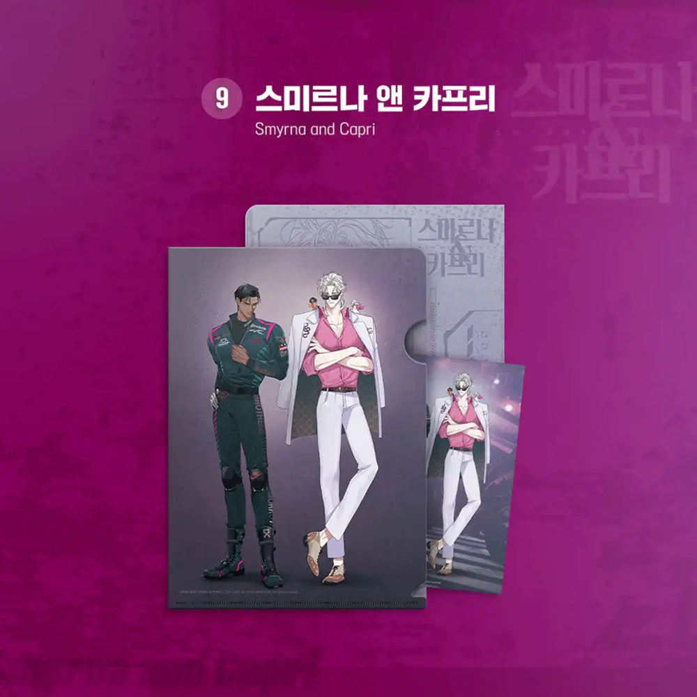 Racing To Another Pink Pop Up Store - Clear File( A5) & Couple Postcard - Lezhin - Accessories, Toys - Harumio