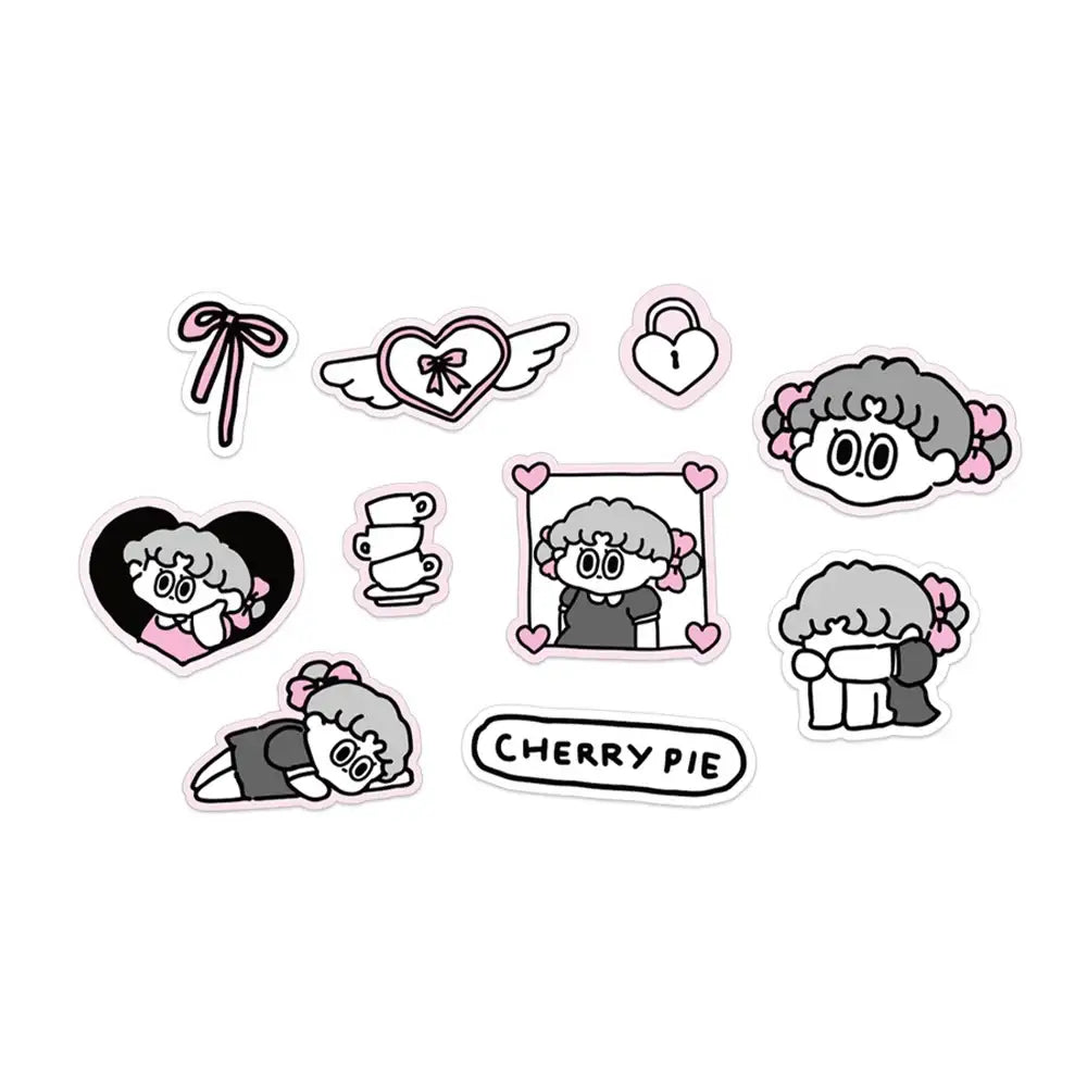 Standard Love Dance - LEEGONG Black Cherry Pie Piece Stickers - Line Friends Square - Sticker - Harumio