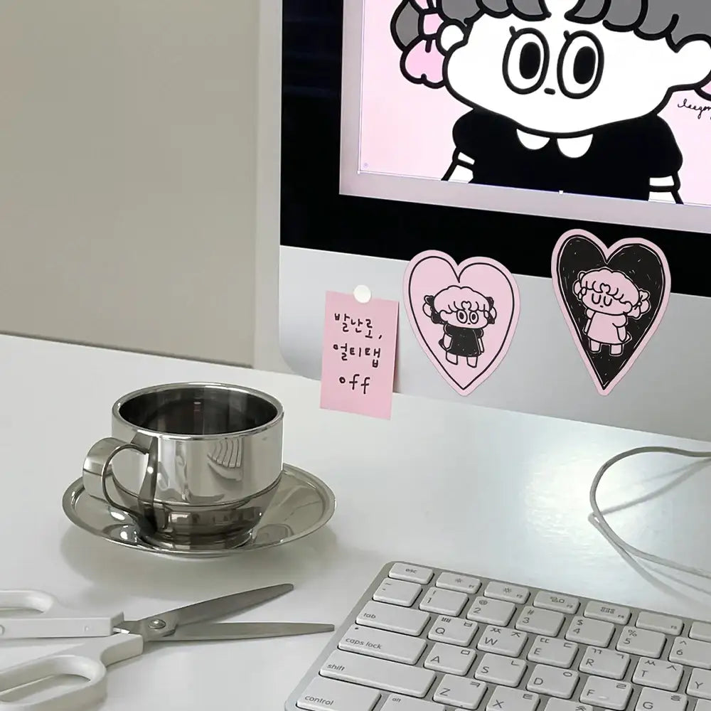 Standard Love Dance - LEEGONG Black Cherry Pie Piece Stickers - Line Friends Square - Sticker - Harumio