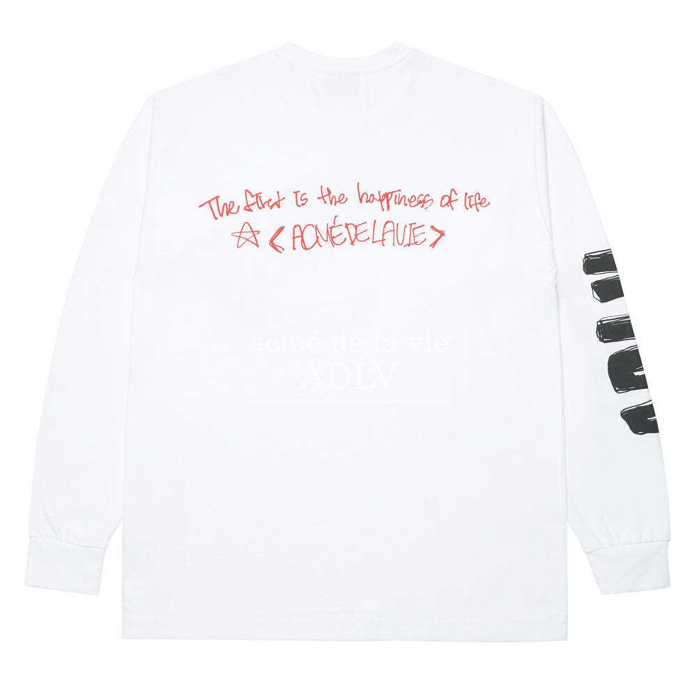ADLV - White Happiness Long Sleeve T-Shirt