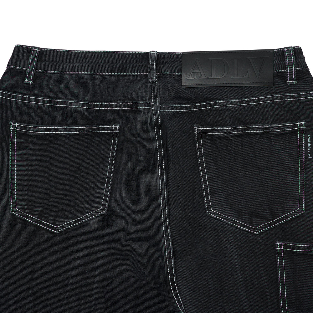 ADLV - Black Wrinkle Washing Denim Pants
