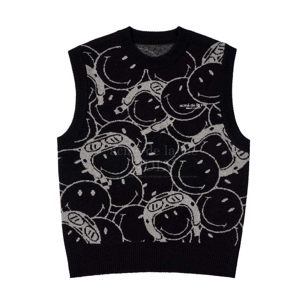 ADLV x Smiley - Biker Smiley Pattern Knit Vest
