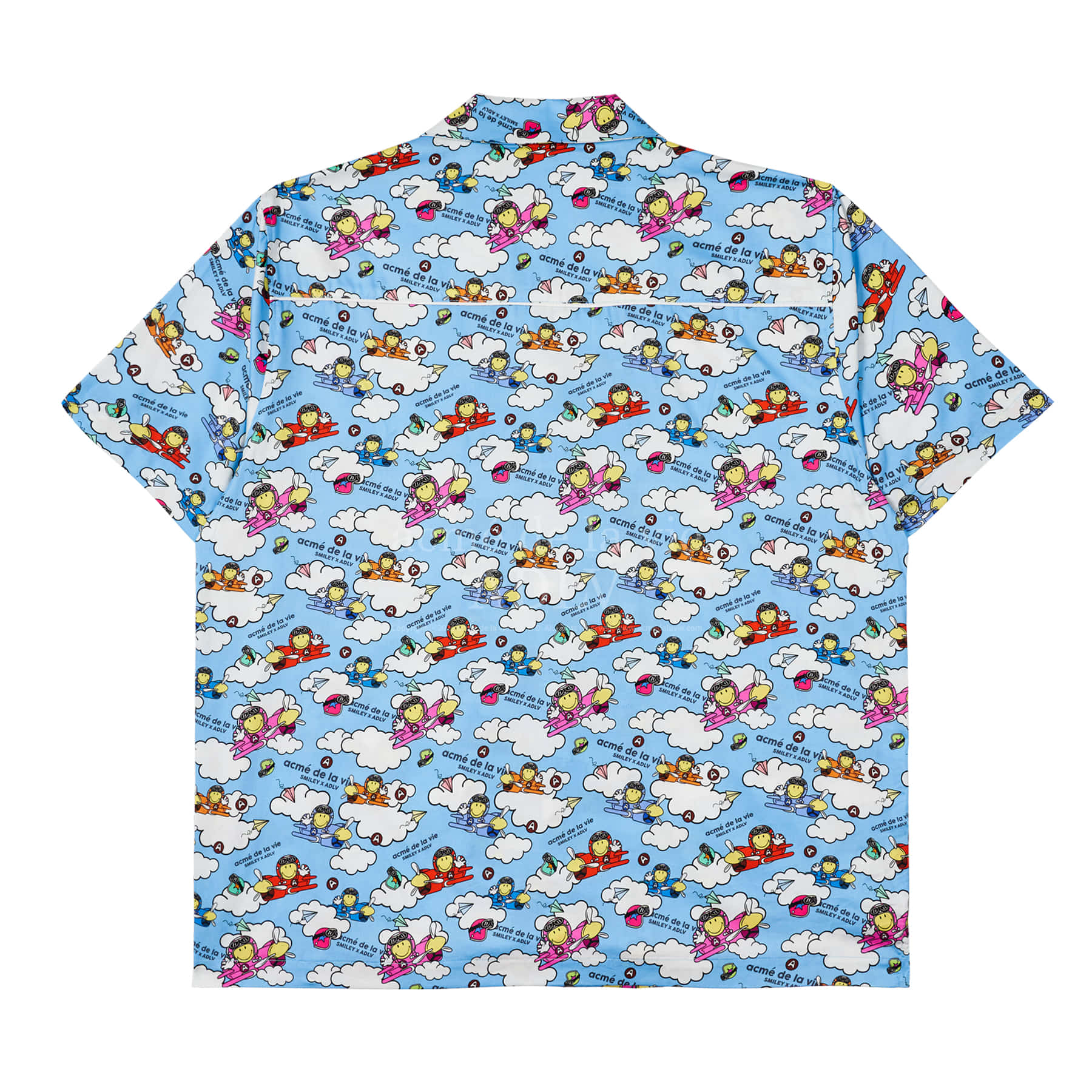 ADLV x Smiley - Airplane Artwork Pattern Short Sleeve Shirt