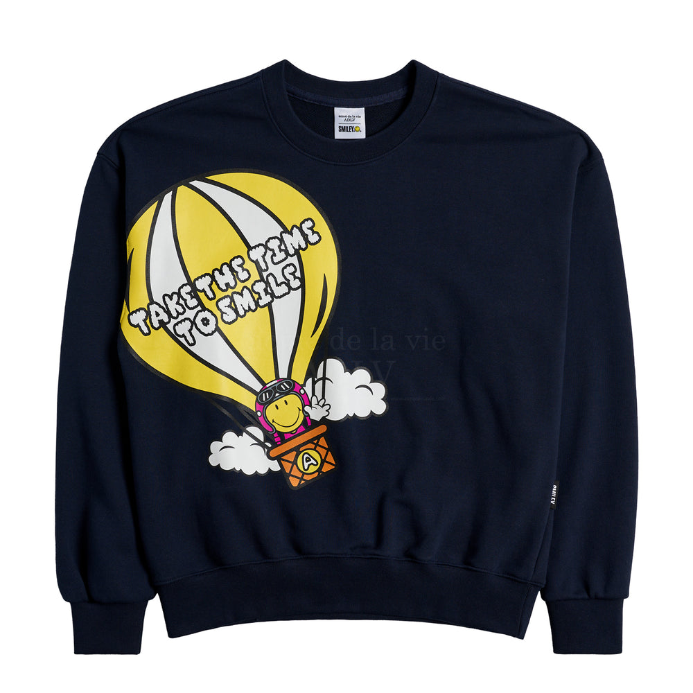 ADLV x Smiley - Hot-Air Balloon Artwork Printing Sweatshirt