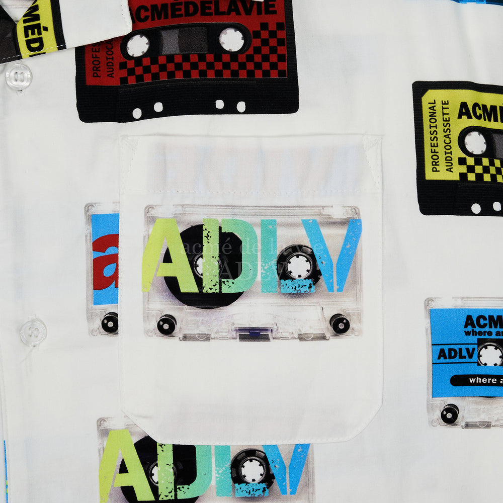 ADLV - Cassette Tape Pattern Open Collar Shirt