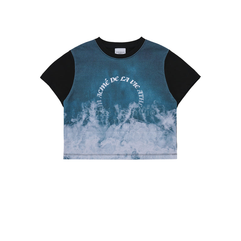 ADLV x Lisa - Ocean Artwork Crop Short Sleeve T-Shirt
