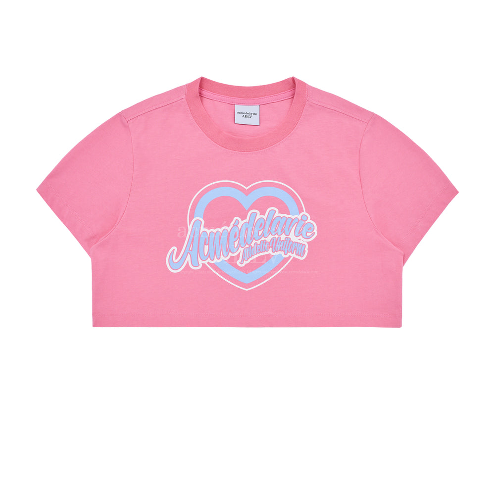 ADLV - Heart Lettering Crop T-Shirt