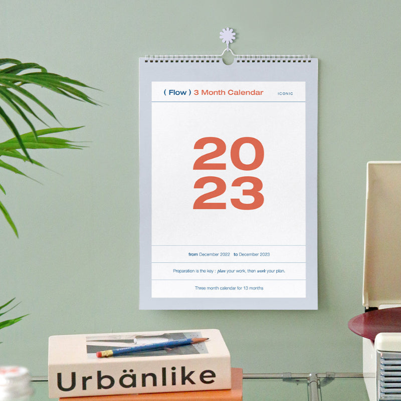 ICONIC - 2023 Flow 3-Month Wall Calendar