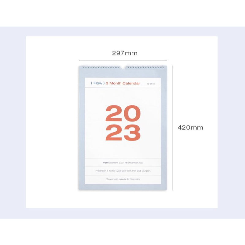 ICONIC - 2023 Flow 3-Month Wall Calendar