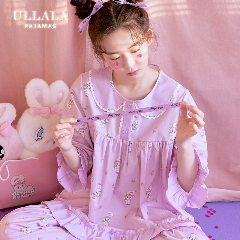 Esther Bunny x Ullala - Sweet Bunny Lavender Pajamas Set