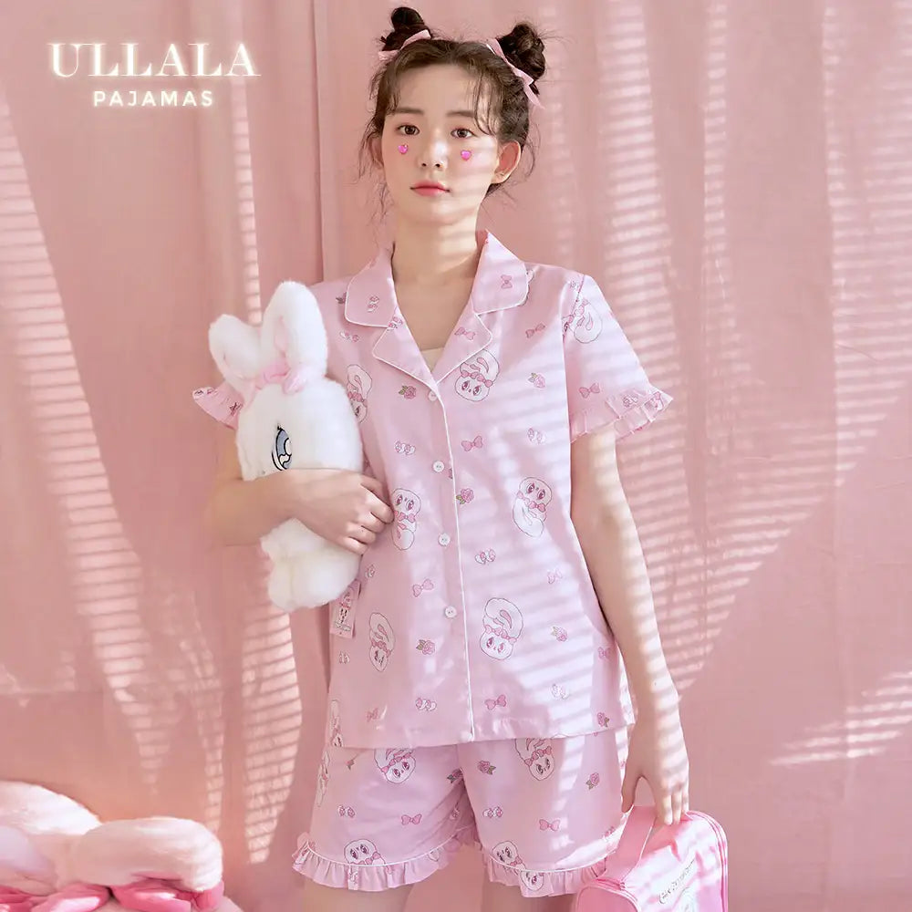 Esther Bunny x Ullala - Heart Bunny Short Sleeve Pajamas Set - Esther Bunny x Ullala - Clothing - Harumio