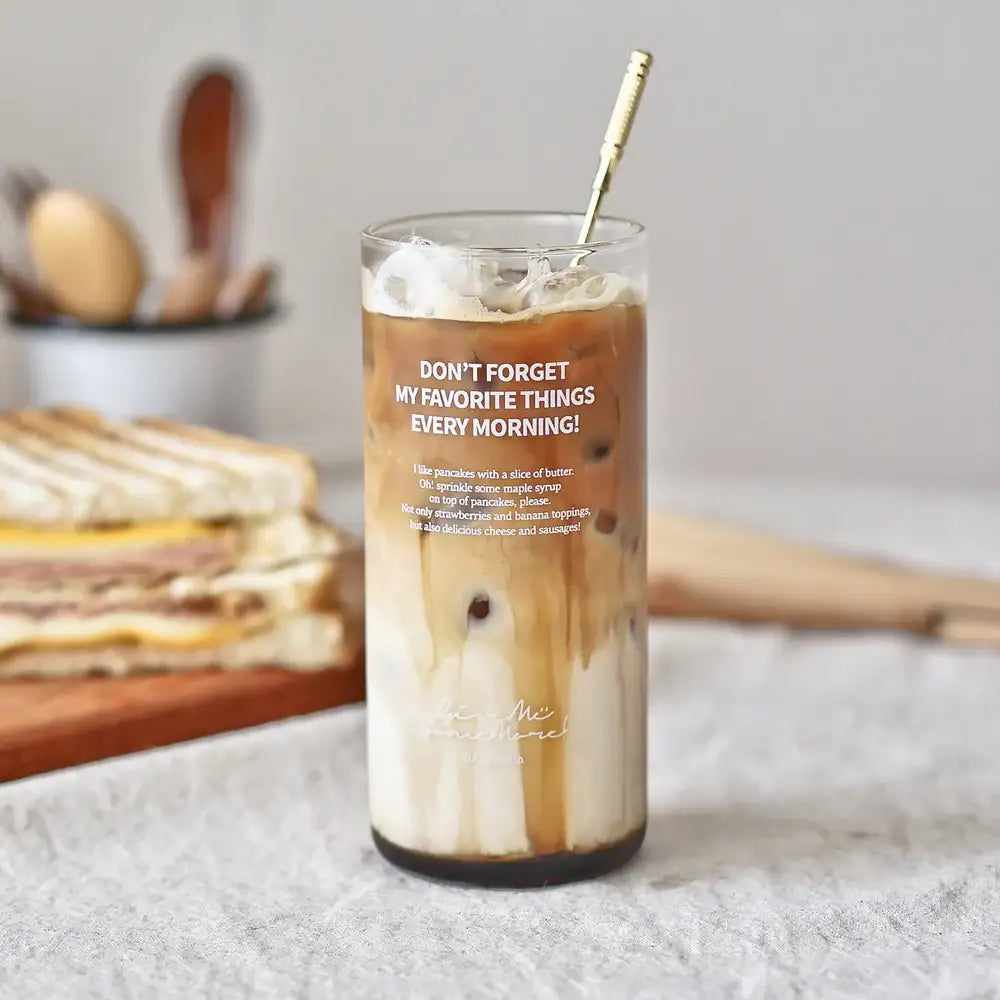 August8th - Every Morning Horizontal Lettering Pure Long Glass (430ml) - August8th - Accessories - Harumio