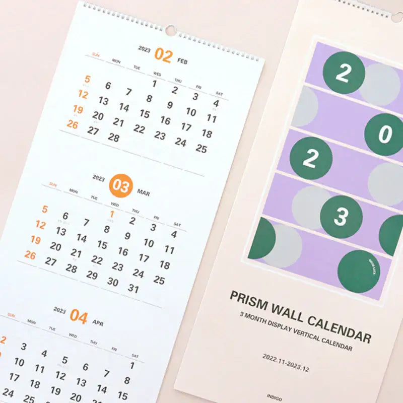 INDIGO - 2023 Prism 3-Month Display Wall Calendar - INDIGO - Calendars - Harumio