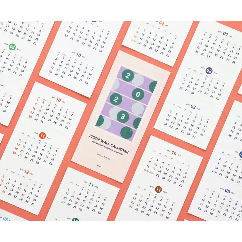 INDIGO - 2023 Prism 3-Month Display Wall Calendar - INDIGO - Calendars - Harumio