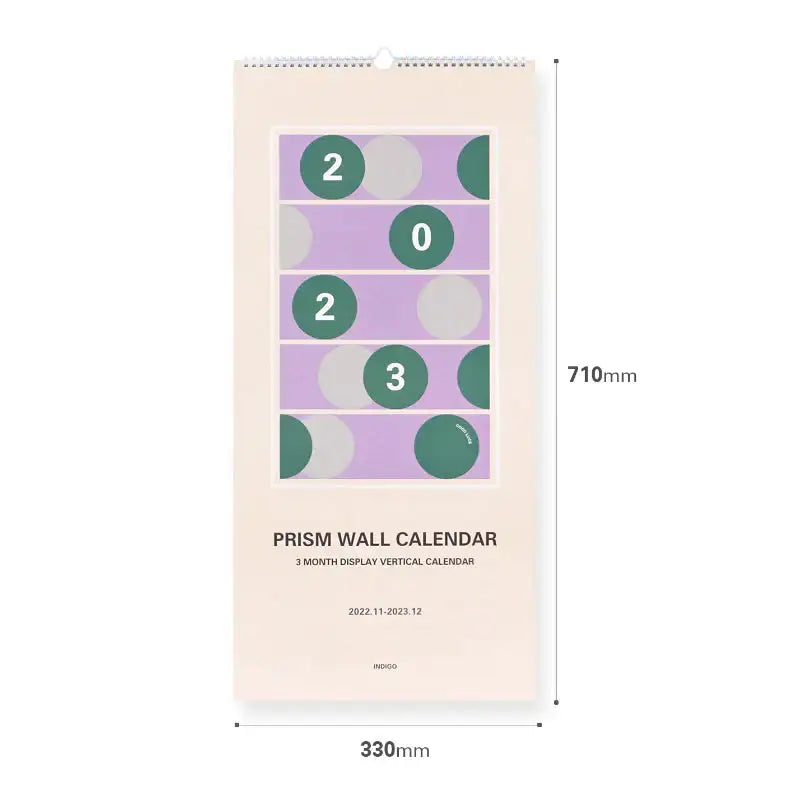 INDIGO - 2023 Prism 3-Month Display Wall Calendar - INDIGO - Calendars - Harumio