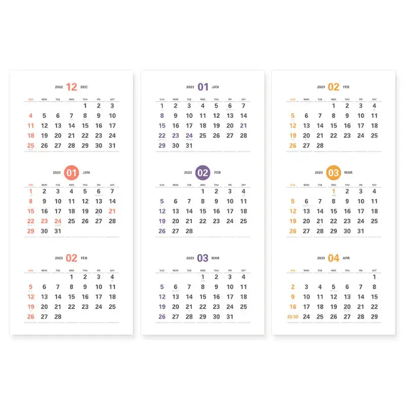 INDIGO - 2023 Prism 3-Month Display Wall Calendar - INDIGO - Calendars - Harumio