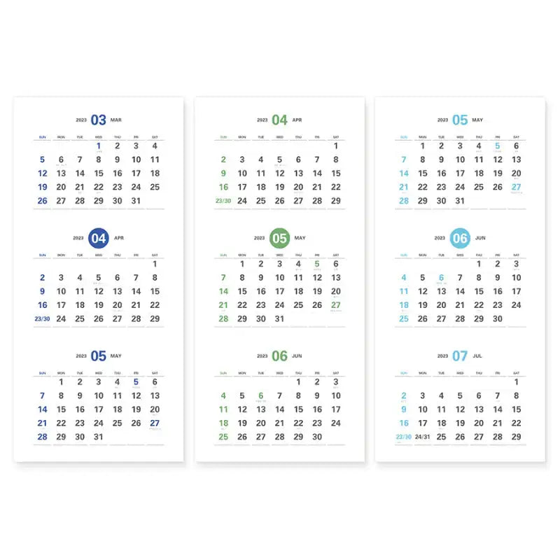 INDIGO - 2023 Prism 3-Month Display Wall Calendar - INDIGO - Calendars - Harumio