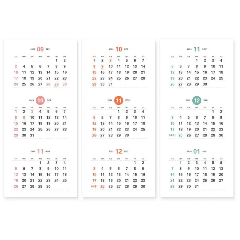 INDIGO - 2023 Prism 3-Month Display Wall Calendar - INDIGO - Calendars - Harumio