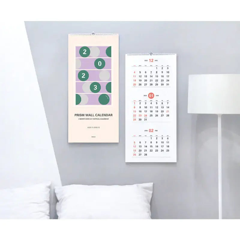INDIGO - 2023 Prism 3-Month Display Wall Calendar - INDIGO - Calendars - Harumio