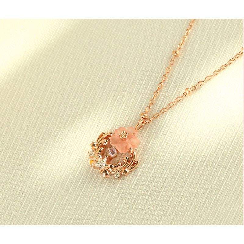 OST x Cardcaptor Sakura - Pink Cherry Blossom Starlight Silver Necklace - OST - Jewelry - Harumio