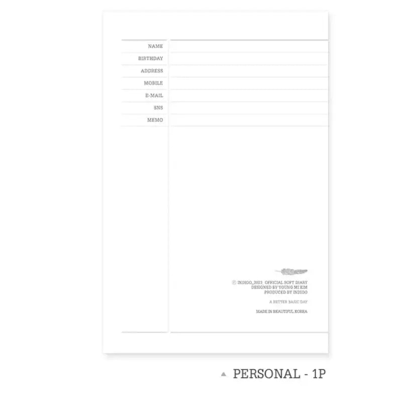 INDIGO - 2023 Official Soft Diary Monthly - INDIGO - Diary - Harumio