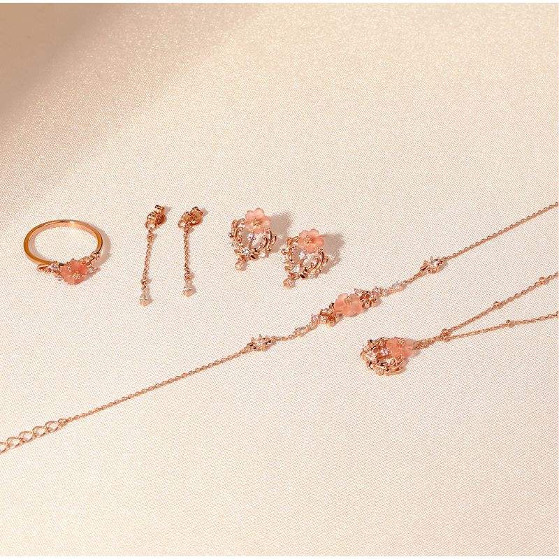 OST x Cardcaptor Sakura - Pink Cherry Blossom Starlight Silver Necklace - OST - Jewelry - Harumio