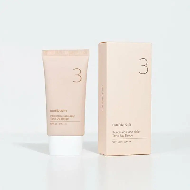 Numbuzin - No.3 Porcelain Base-skip Tone Up Beige - Numbuzin - - Harumio