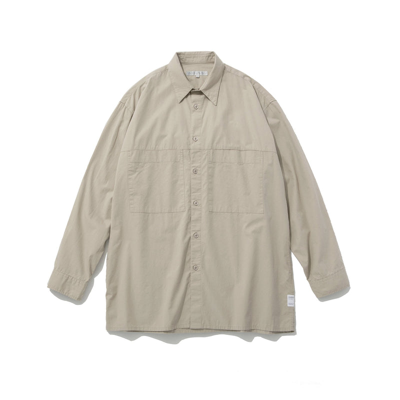 Liful - Two Pockets Long Shirt - Light Beige