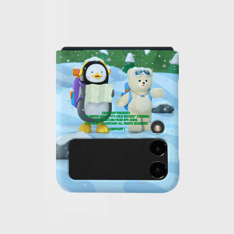 Earpearp x Pengsoo - Winter Travel Friends Galaxy Z Flip Hard Case