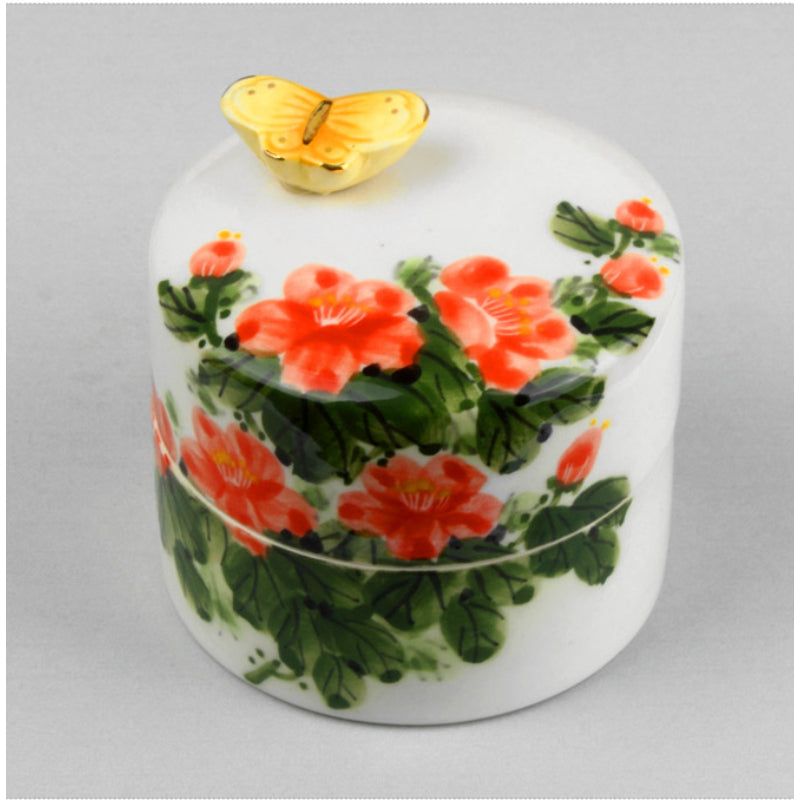 HK Studio - Hand Painted Camellia Musical Jewelry Box