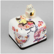 HK Studio - Moony Ceramic Flower Cat Musical Paperweight - HK Studio - Music Box - Harumio