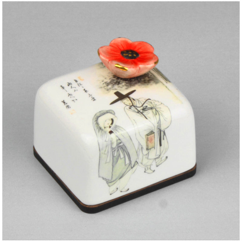 HK Studio - Moony Ceramic Two Lovers Under the Moon Musical Paperweight - HK Studio - Music Box - Harumio