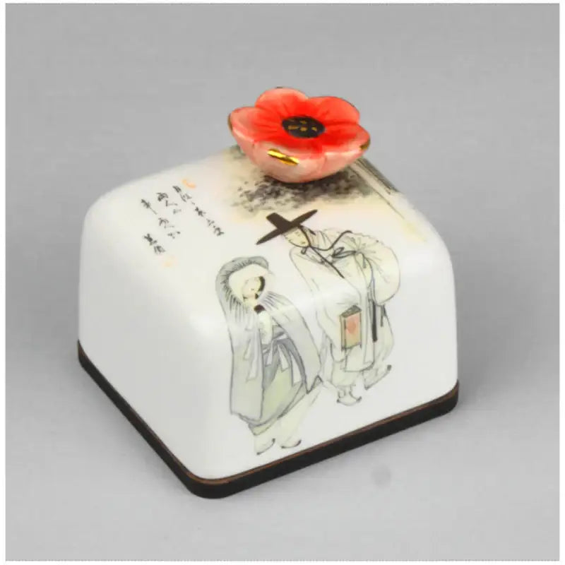 HK Studio - Moony Ceramic Two Lovers Under the Moon Musical Paperweight - HK Studio - Music Box - Harumio