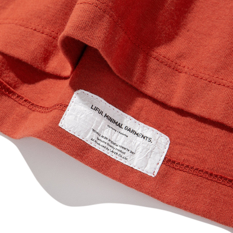 Liful - Oval Pocket Long Sleeve Shirt - Red Brown